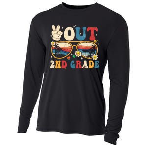 Groovy Last Day Of School Peace Out 2nd Grade Cooling Performance Long Sleeve Crew