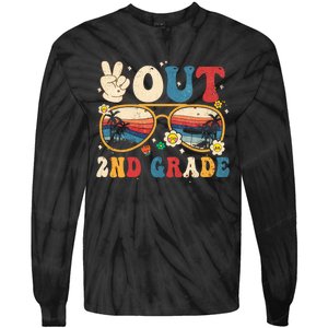 Groovy Last Day Of School Peace Out 2nd Grade Tie-Dye Long Sleeve Shirt