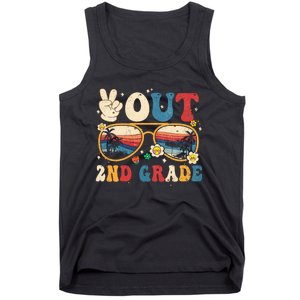 Groovy Last Day Of School Peace Out 2nd Grade Tank Top