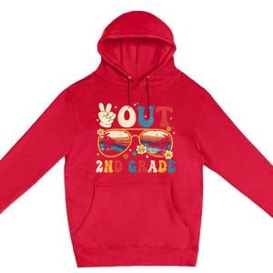 Groovy Last Day Of School Peace Out 2nd Grade Premium Pullover Hoodie