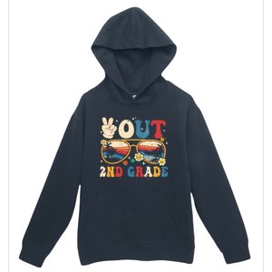 Groovy Last Day Of School Peace Out 2nd Grade Urban Pullover Hoodie