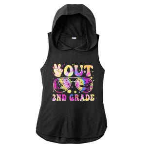 Groovy Last Day Of School Peace Out 2nd Grade Ladies PosiCharge Tri-Blend Wicking Draft Hoodie Tank