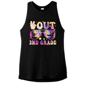 Groovy Last Day Of School Peace Out 2nd Grade Ladies PosiCharge Tri-Blend Wicking Tank