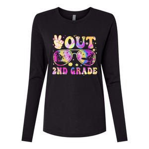 Groovy Last Day Of School Peace Out 2nd Grade Womens Cotton Relaxed Long Sleeve T-Shirt