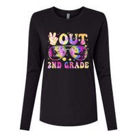 Groovy Last Day Of School Peace Out 2nd Grade Womens Cotton Relaxed Long Sleeve T-Shirt