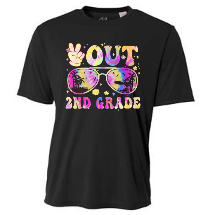 Groovy Last Day Of School Peace Out 2nd Grade Cooling Performance Crew T-Shirt