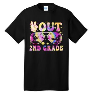 Groovy Last Day Of School Peace Out 2nd Grade Tall T-Shirt