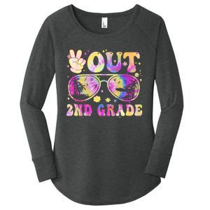 Groovy Last Day Of School Peace Out 2nd Grade Women's Perfect Tri Tunic Long Sleeve Shirt