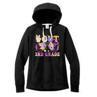 Groovy Last Day Of School Peace Out 2nd Grade Women's Fleece Hoodie