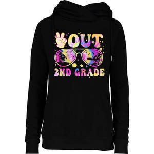 Groovy Last Day Of School Peace Out 2nd Grade Womens Funnel Neck Pullover Hood