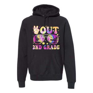 Groovy Last Day Of School Peace Out 2nd Grade Premium Hoodie