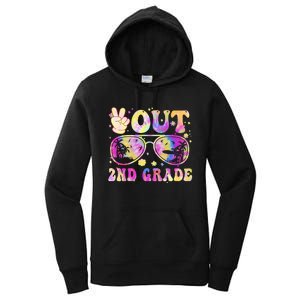 Groovy Last Day Of School Peace Out 2nd Grade Women's Pullover Hoodie