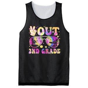 Groovy Last Day Of School Peace Out 2nd Grade Mesh Reversible Basketball Jersey Tank