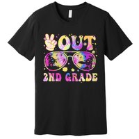 Groovy Last Day Of School Peace Out 2nd Grade Premium T-Shirt