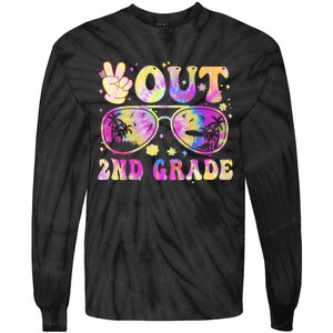 Groovy Last Day Of School Peace Out 2nd Grade Tie-Dye Long Sleeve Shirt