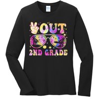 Groovy Last Day Of School Peace Out 2nd Grade Ladies Long Sleeve Shirt