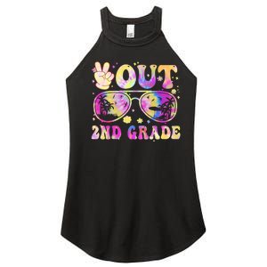 Groovy Last Day Of School Peace Out 2nd Grade Women's Perfect Tri Rocker Tank