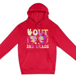 Groovy Last Day Of School Peace Out 2nd Grade Premium Pullover Hoodie