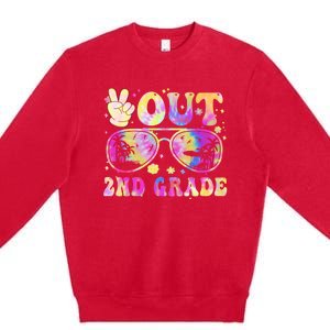 Groovy Last Day Of School Peace Out 2nd Grade Premium Crewneck Sweatshirt