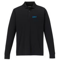 Grit Lions Definition Funny Detroit City Performance Long Sleeve Polo