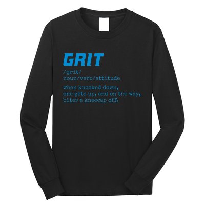 Grit Lions Definition Funny Detroit City Long Sleeve Shirt