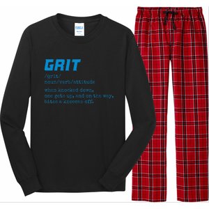 Grit Lions Definition Funny Detroit City Long Sleeve Pajama Set