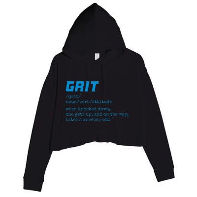 Grit Lions Definition Funny Detroit City Crop Fleece Hoodie