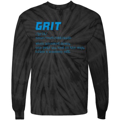 Grit Lions Definition Funny Detroit City Tie-Dye Long Sleeve Shirt