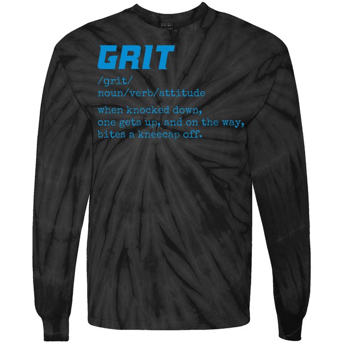 Grit Lions Definition Funny Detroit City Tie-Dye Long Sleeve Shirt