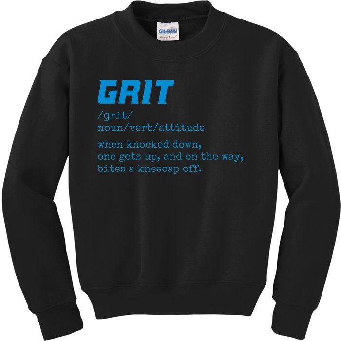 Grit Lions Definition Funny Detroit City Kids Sweatshirt