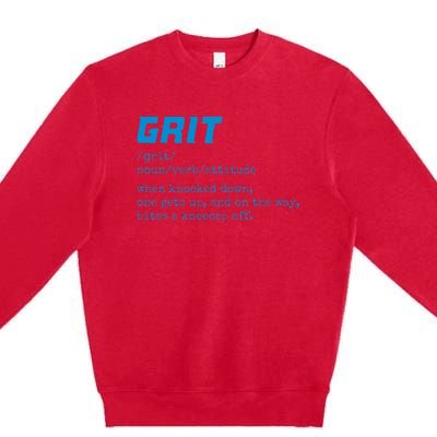 Grit Lions Definition Funny Detroit City Premium Crewneck Sweatshirt