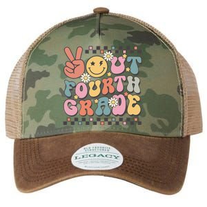 Groovy Last Day Of School 4th Grade Peace Out Fourth Grade Legacy Tie Dye Trucker Hat