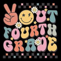 Groovy Last Day Of School 4th Grade Peace Out Fourth Grade City Backpack