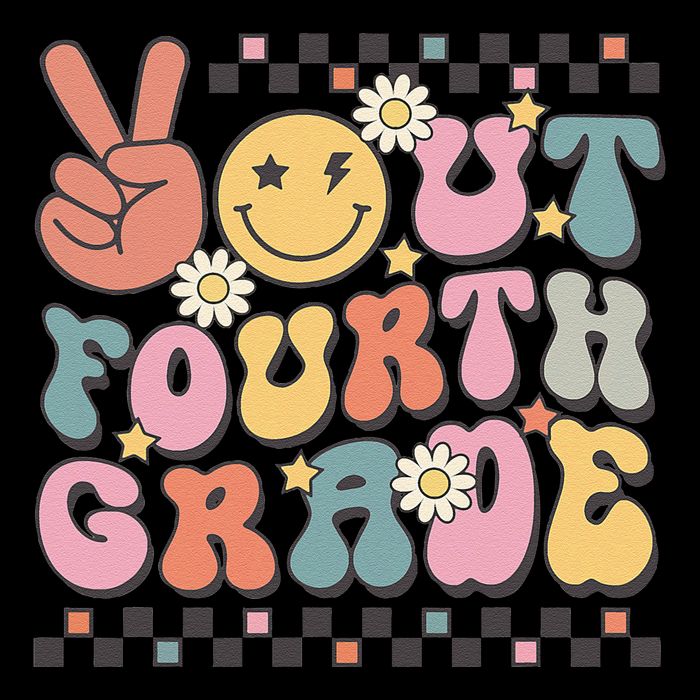 Groovy Last Day Of School 4th Grade Peace Out Fourth Grade City Backpack