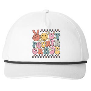 Groovy Last Day Of School 4th Grade Peace Out Fourth Grade Snapback Five-Panel Rope Hat