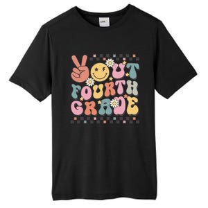 Groovy Last Day Of School 4th Grade Peace Out Fourth Grade Tall Fusion ChromaSoft Performance T-Shirt