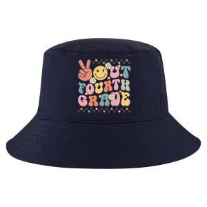 Groovy Last Day Of School 4th Grade Peace Out Fourth Grade Cool Comfort Performance Bucket Hat