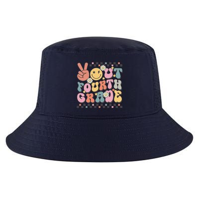Groovy Last Day Of School 4th Grade Peace Out Fourth Grade Cool Comfort Performance Bucket Hat