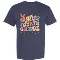 Groovy Last Day Of School 4th Grade Peace Out Fourth Grade Garment-Dyed Heavyweight T-Shirt