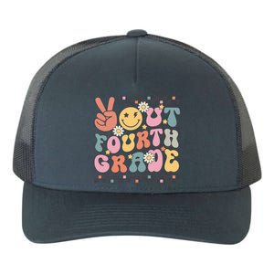 Groovy Last Day Of School 4th Grade Peace Out Fourth Grade Yupoong Adult 5-Panel Trucker Hat