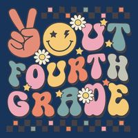Groovy Last Day Of School 4th Grade Peace Out Fourth Grade Cooling Performance Crew T-Shirt