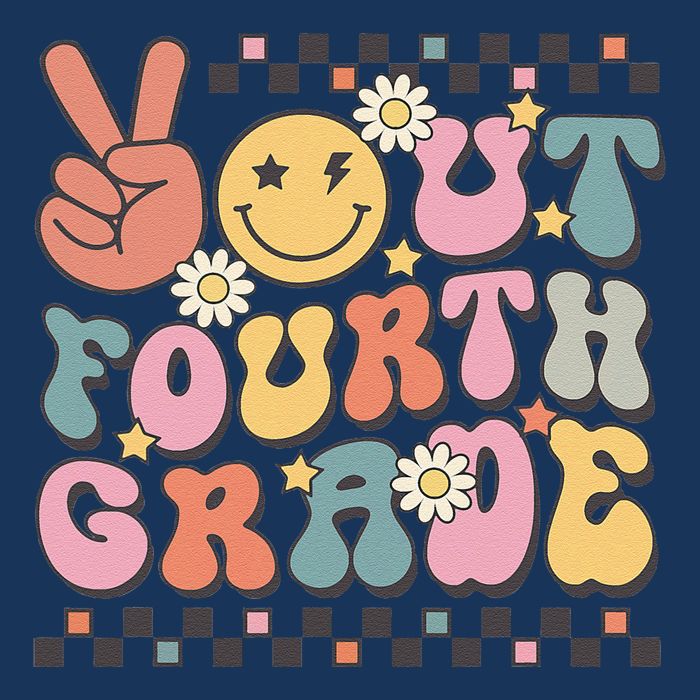 Groovy Last Day Of School 4th Grade Peace Out Fourth Grade Cooling Performance Crew T-Shirt