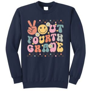 Groovy Last Day Of School 4th Grade Peace Out Fourth Grade Sweatshirt