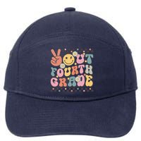 Groovy Last Day Of School 4th Grade Peace Out Fourth Grade 7-Panel Snapback Hat