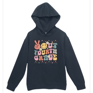 Groovy Last Day Of School 4th Grade Peace Out Fourth Grade Urban Pullover Hoodie