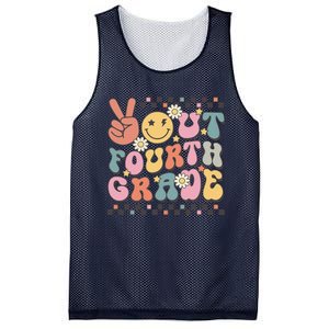 Groovy Last Day Of School 4th Grade Peace Out Fourth Grade Mesh Reversible Basketball Jersey Tank