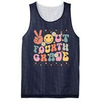 Groovy Last Day Of School 4th Grade Peace Out Fourth Grade Mesh Reversible Basketball Jersey Tank