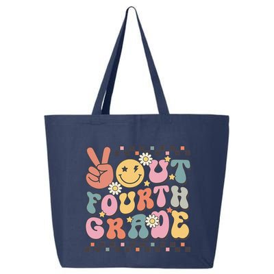 Groovy Last Day Of School 4th Grade Peace Out Fourth Grade 25L Jumbo Tote