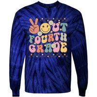 Groovy Last Day Of School 4th Grade Peace Out Fourth Grade Tie-Dye Long Sleeve Shirt