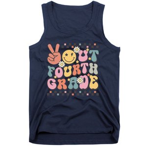 Groovy Last Day Of School 4th Grade Peace Out Fourth Grade Tank Top